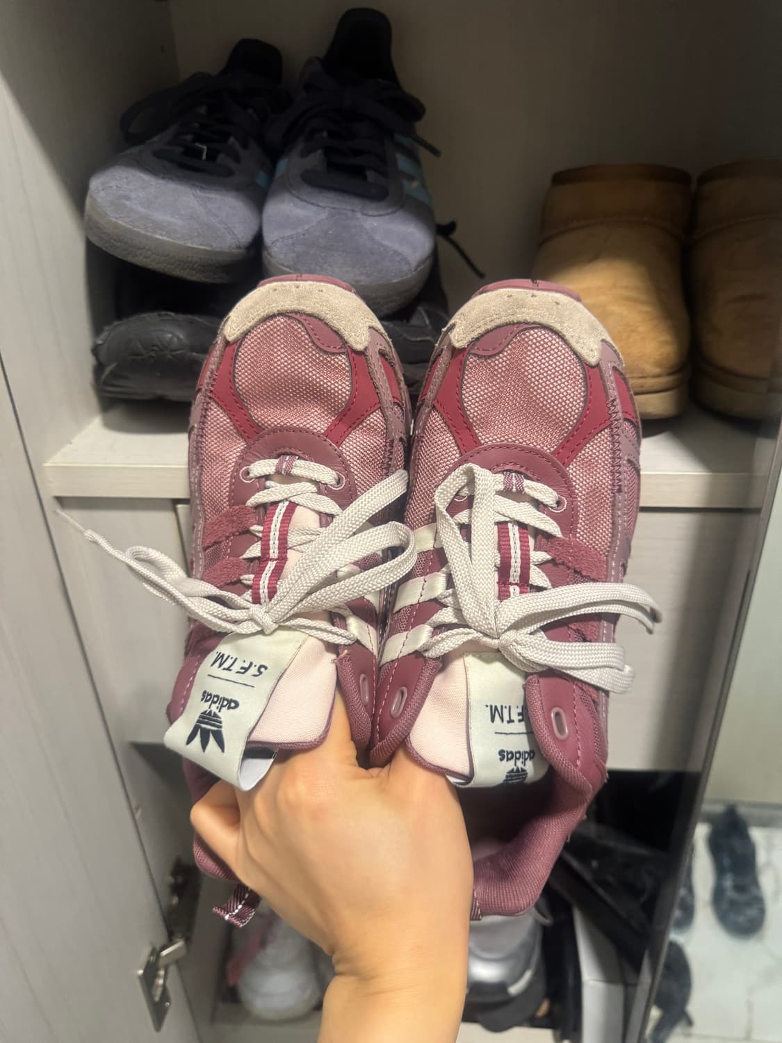 아디다스 X 송포더뮤트 쉐도우터프 235 퍼플 버건디 팝니다 상품이미지5