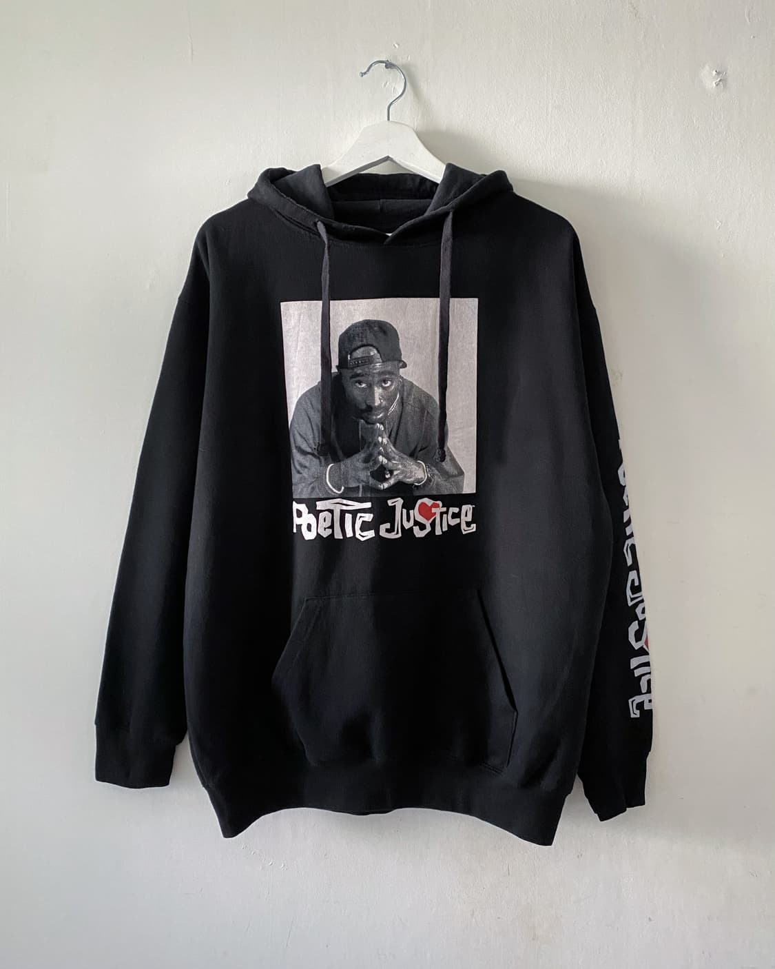 Poetic Justice 2pac 블랙 후드티 상품이미지1