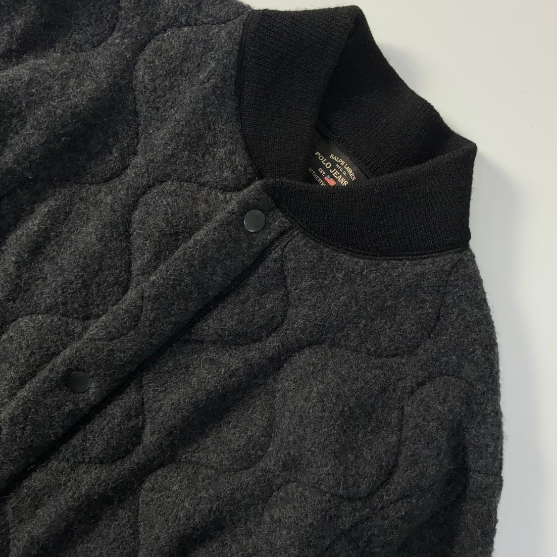 Polo Jeans 폴로 진스 울에스터 다크그레이 퀼티드 자켓 상품이미지3