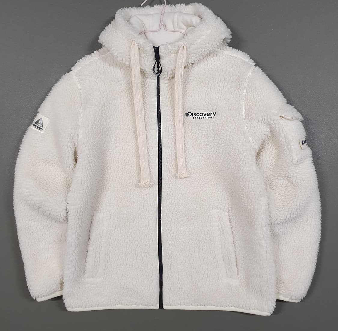 M) 디스커버리 21FW 테크플리스 양털 후드 뽀글이 플리스 자켓 크림 상품이미지1