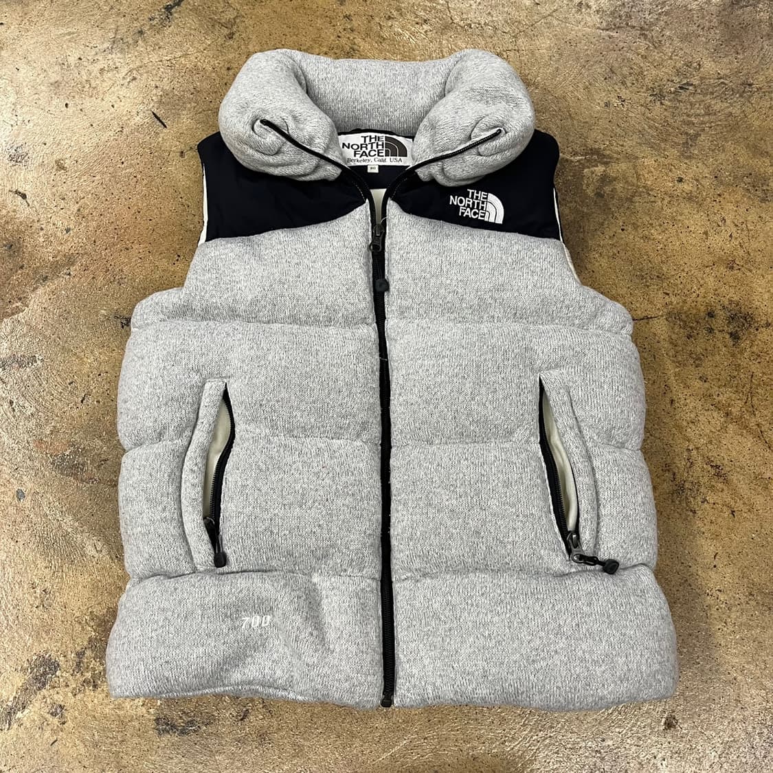 노스페이스 그레이 블랙 배색 면 코튼 패딩 조끼 80 상품이미지2