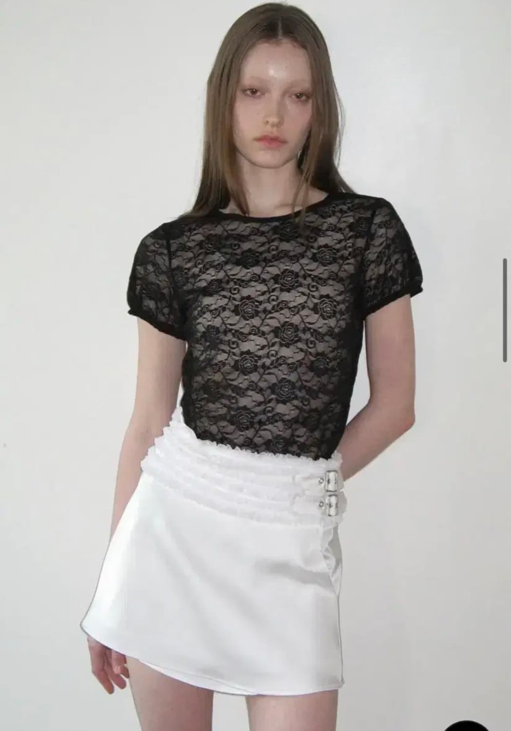 시눈 Two Buckle Skirt (White) 투 버클 스커트 상품이미지2