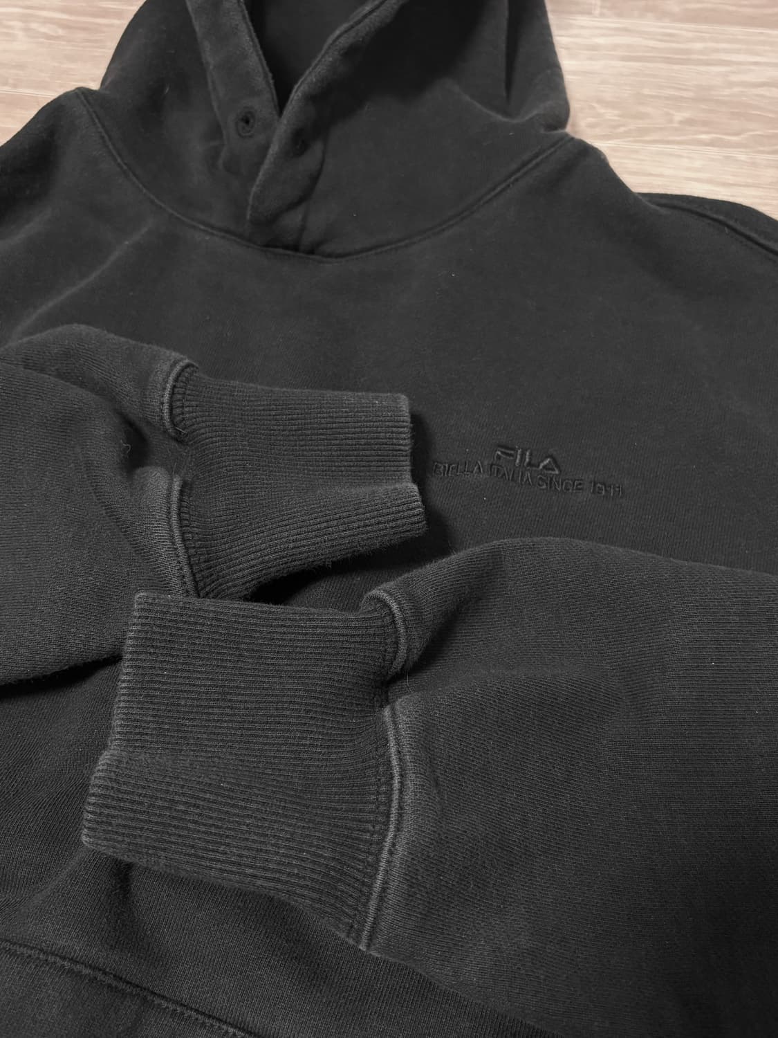 휠라 헤비웨이트 후드 블랙 M~L 상품이미지4