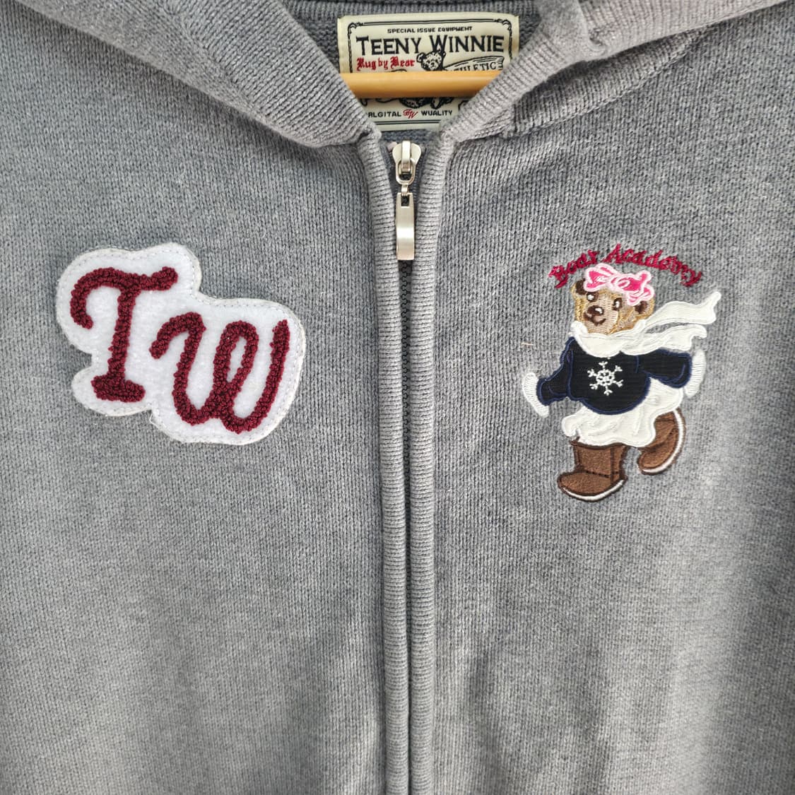 [L] 티니위니 그레이 집업 후드 니트 상품이미지6