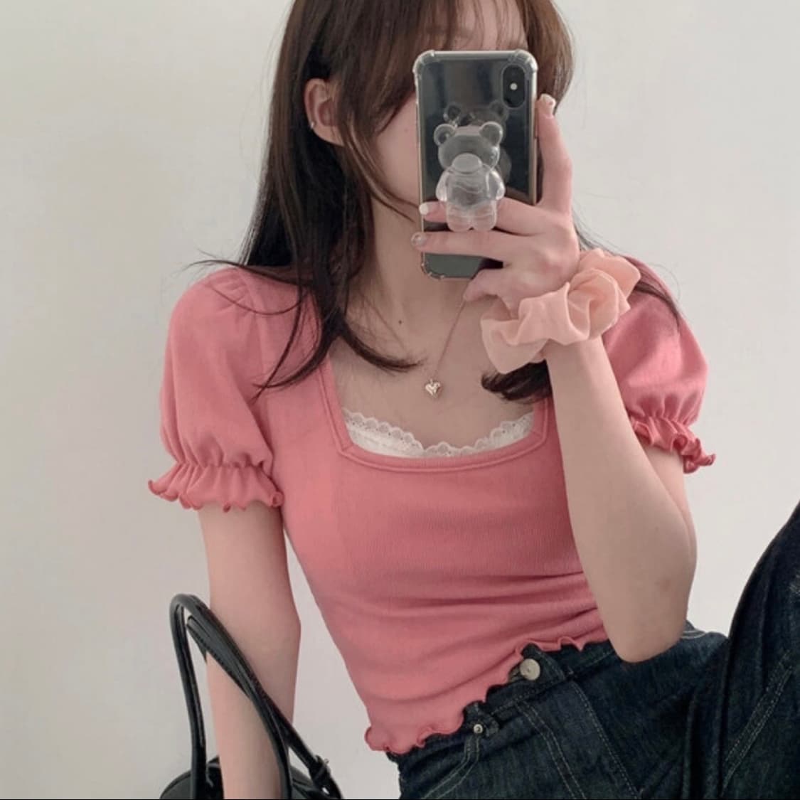 프릴 퍼프 반팔 티셔츠 상품이미지5