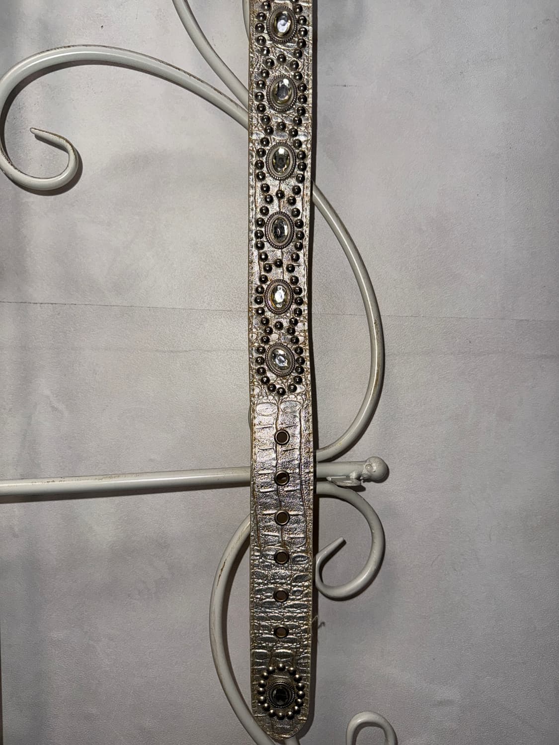 Silver python cubic stud buckle belt 상품이미지7