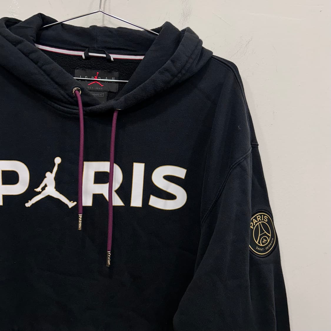 나이키 조던 파리 생제르망 코튼 배색 후드티 상품이미지1