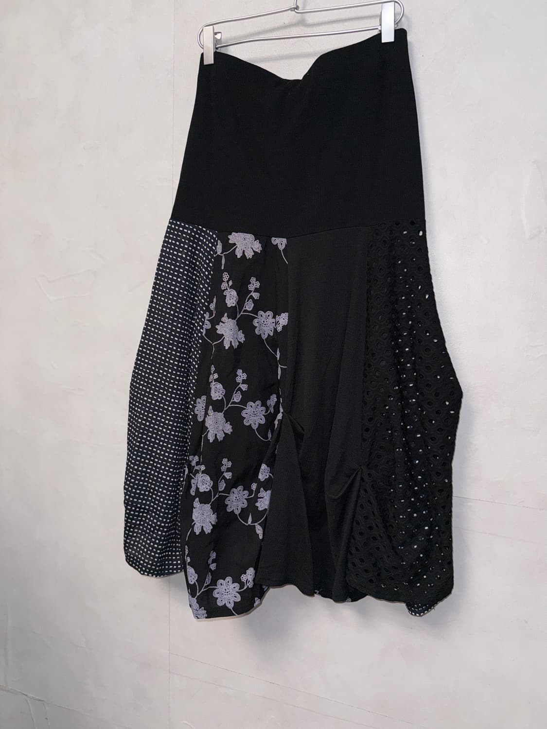 Black oriental patchwork shirring ops/sk 상품이미지7