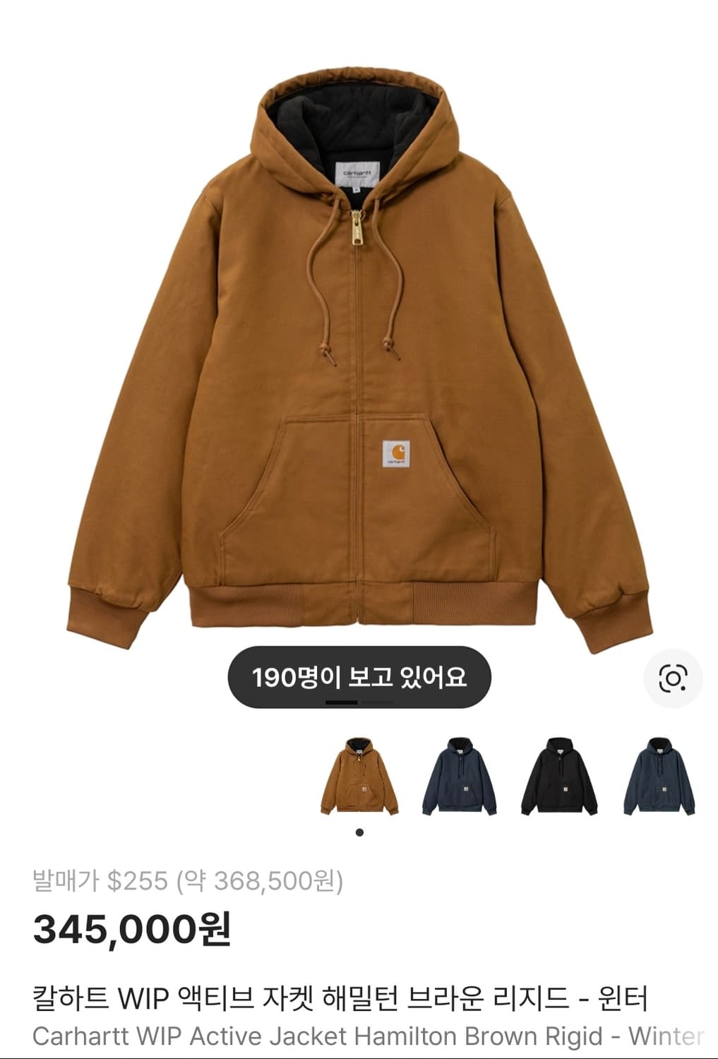 칼하트 WIP 액티브 윈터 상품이미지1