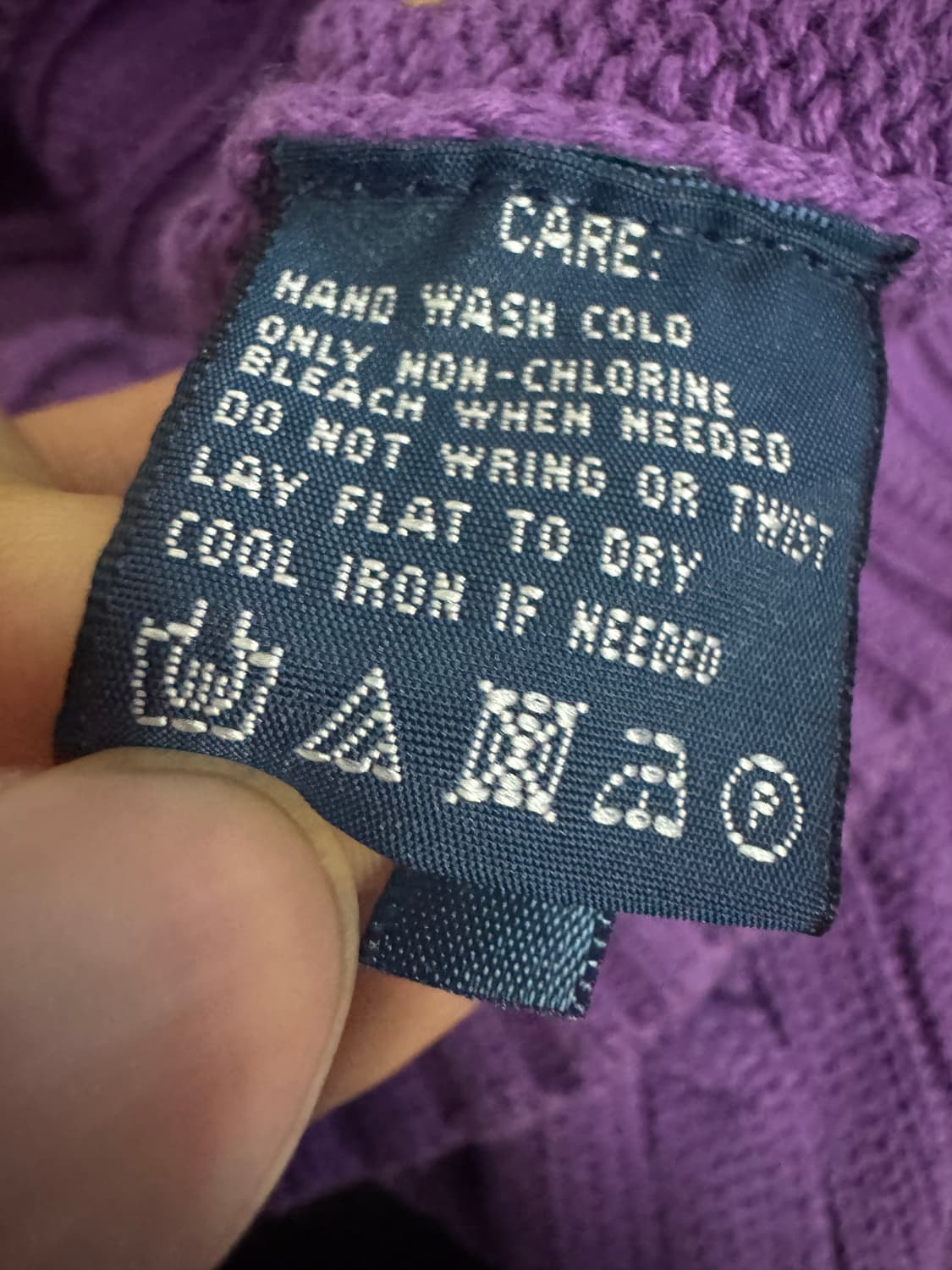 여성 폴로 랄프로렌 꽈배기 케이블 코튼 니트 S 퍼플 상품이미지4