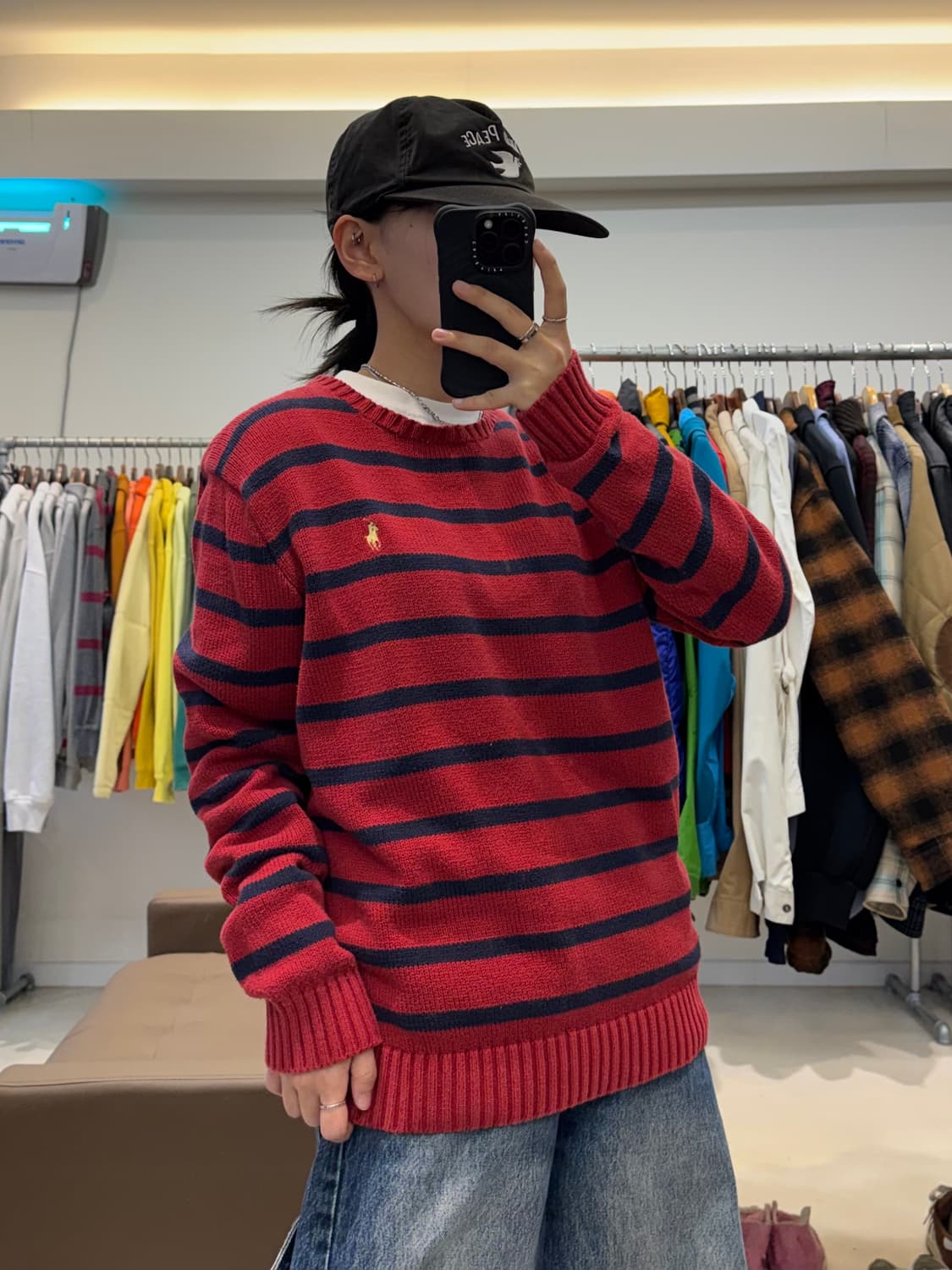 폴로 랄프로렌 스트라이프 니트 레드 상품이미지6