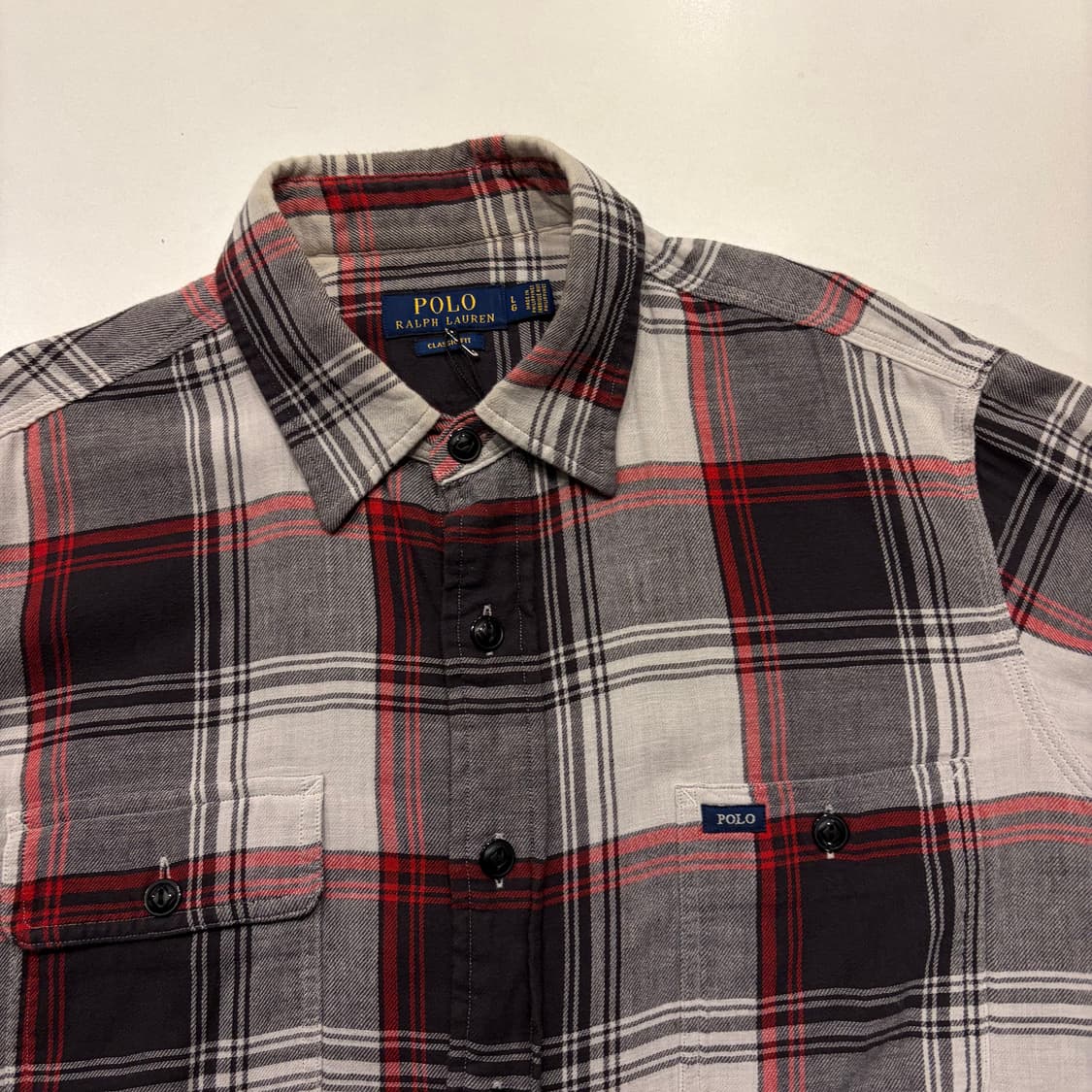 [L] 폴로 랄프로렌 클래식핏 투포켓 체크 셔츠 남방 D411 상품이미지3