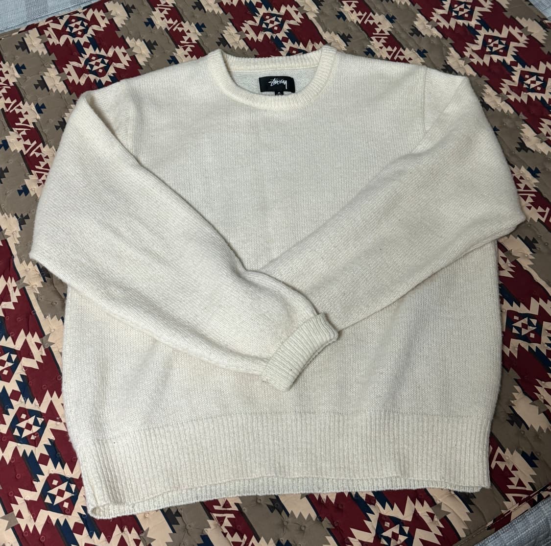 스투시 8볼 니트 M 스프레이 아이보리 상품이미지3