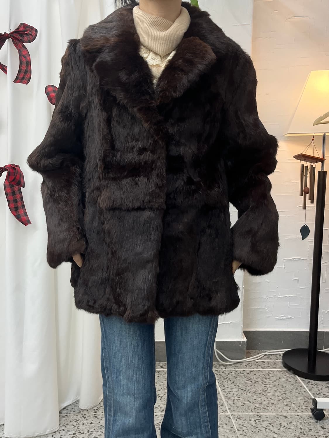 deep brown fur jacket 상품이미지6