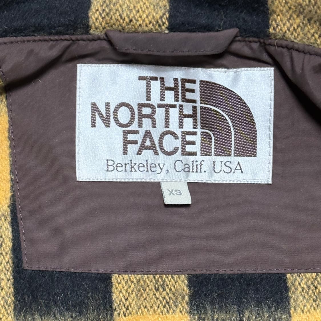 XS 노스페이스 화이트라벨 브라운 체크 후드 바람막이 상품이미지5