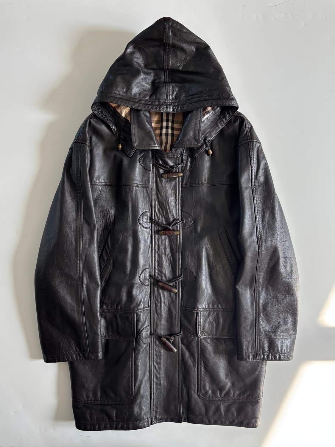 Burberrys 버버리 레더 후드 더플 코트 상품이미지3
