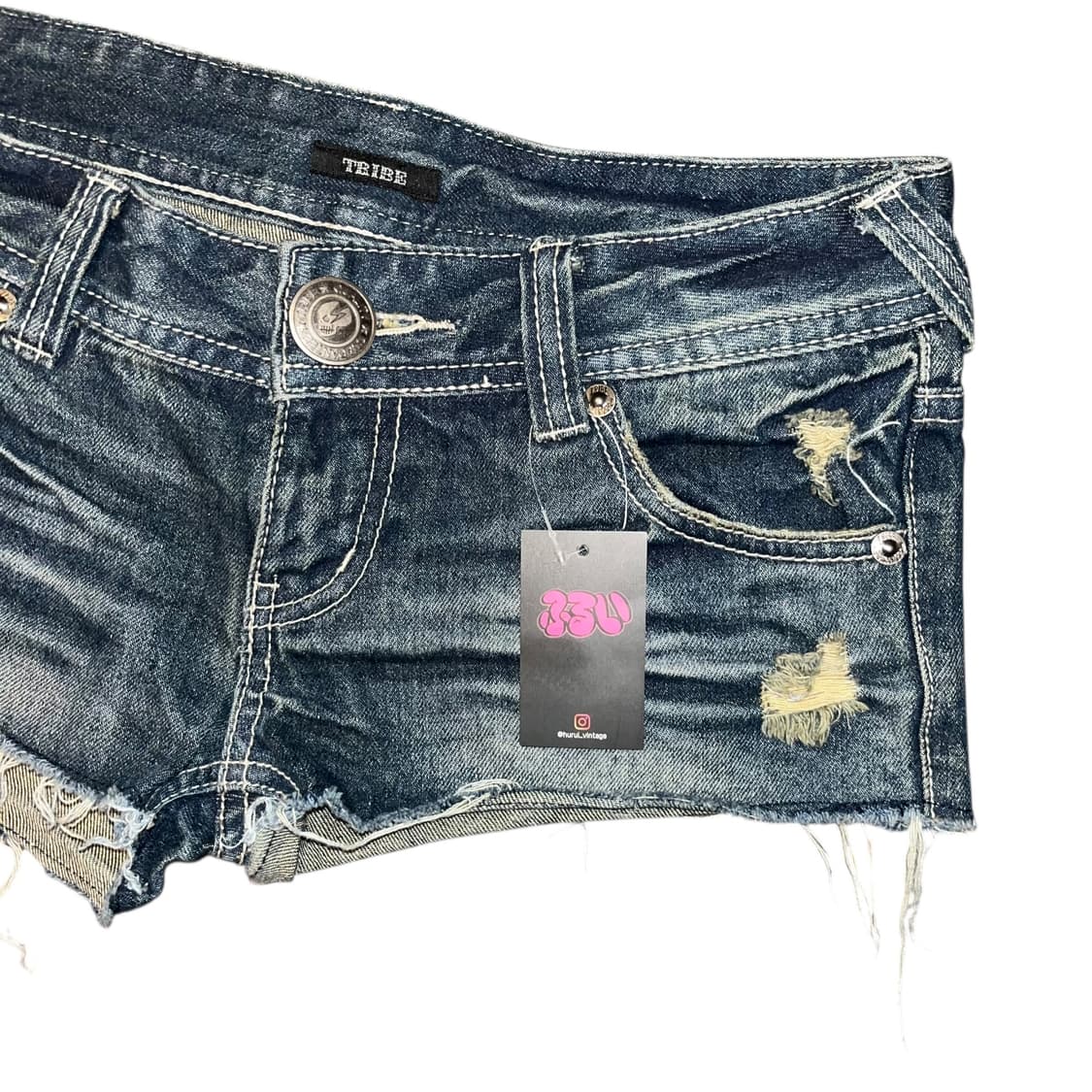 데미지 숏 데님팬츠 갸루y2k펑크 상품이미지2