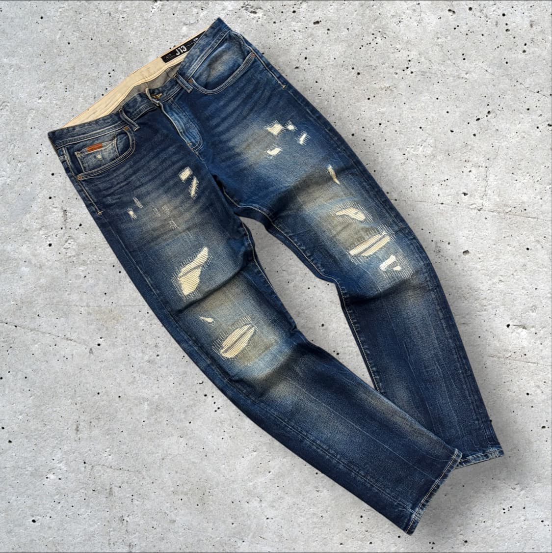 [33] 아르마니 J13 데미지 슬림 워싱 청바지 수입택 C678 상품이미지1
