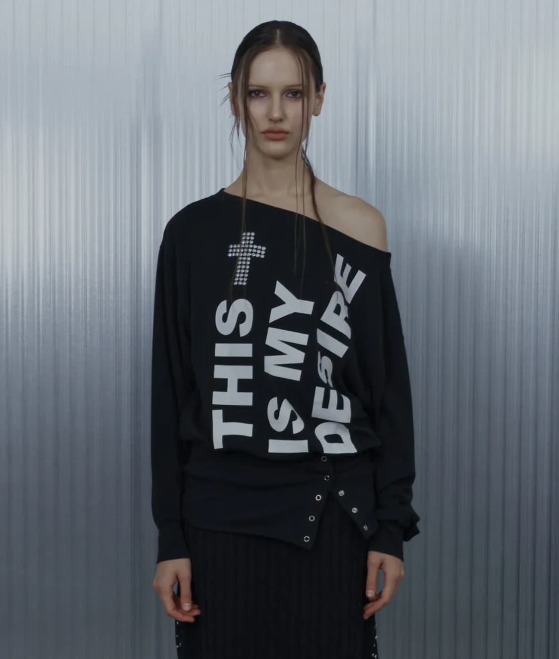 셋업이엑스이 bold lettering loose top black 상품이미지1