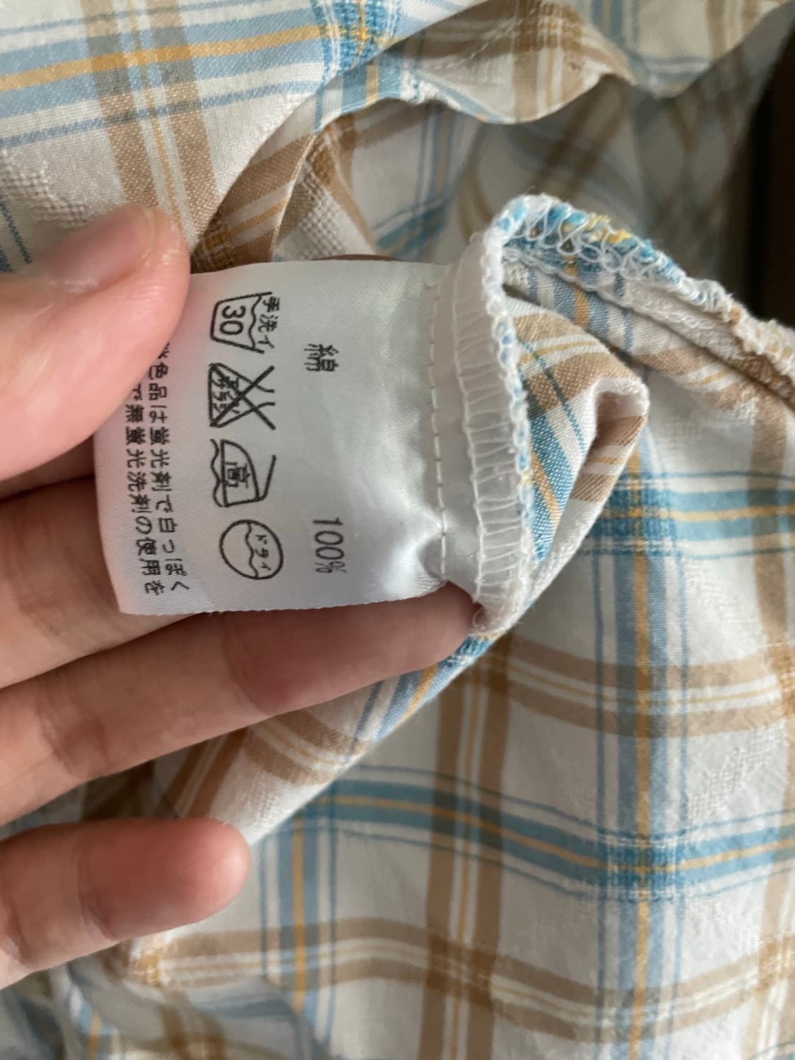 Simple Life 모리걸 하구미 체크 아일렛 칠부 셔츠원피스 상품이미지4