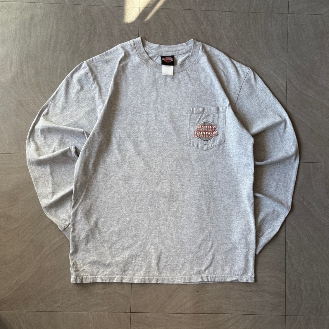 할리데이비슨 정품 그레이 긴팔 티셔츠 상품이미지1