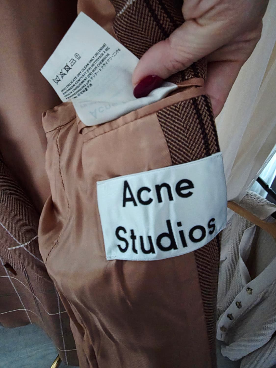 아크네스튜디오  타탄 블레이져 브라운 체크 더블 브레스트 자켓 상품이미지3