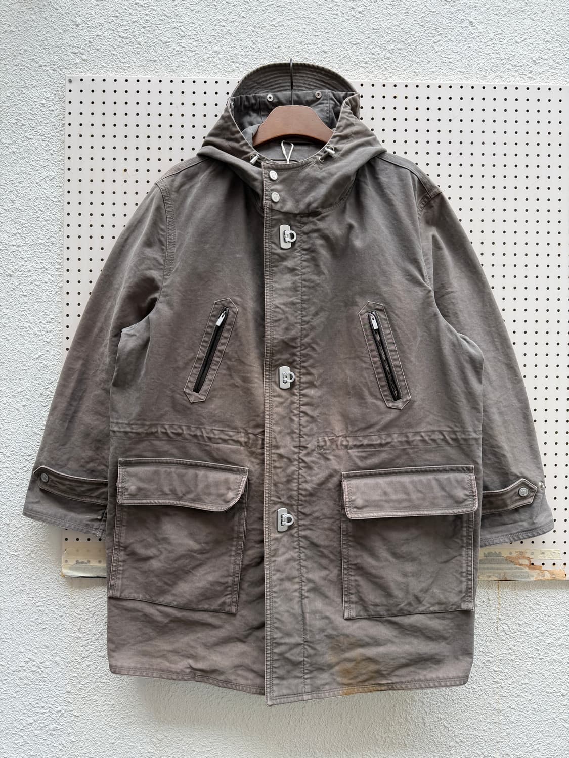 2000s SALVATORE FERRAGAMO 페레가모 몰스킨 후드파카 상품이미지1