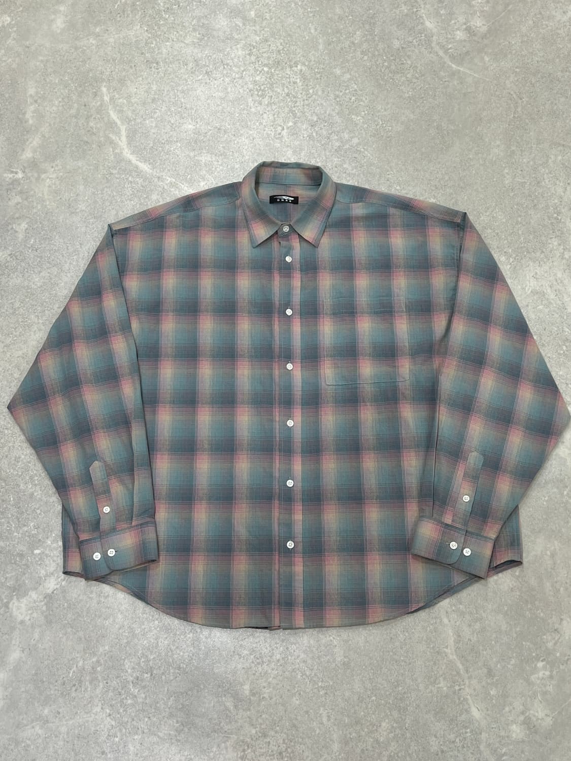 DNSR 디엔에스알 오버사이즈 체크셔츠 핑크 L 상품이미지1