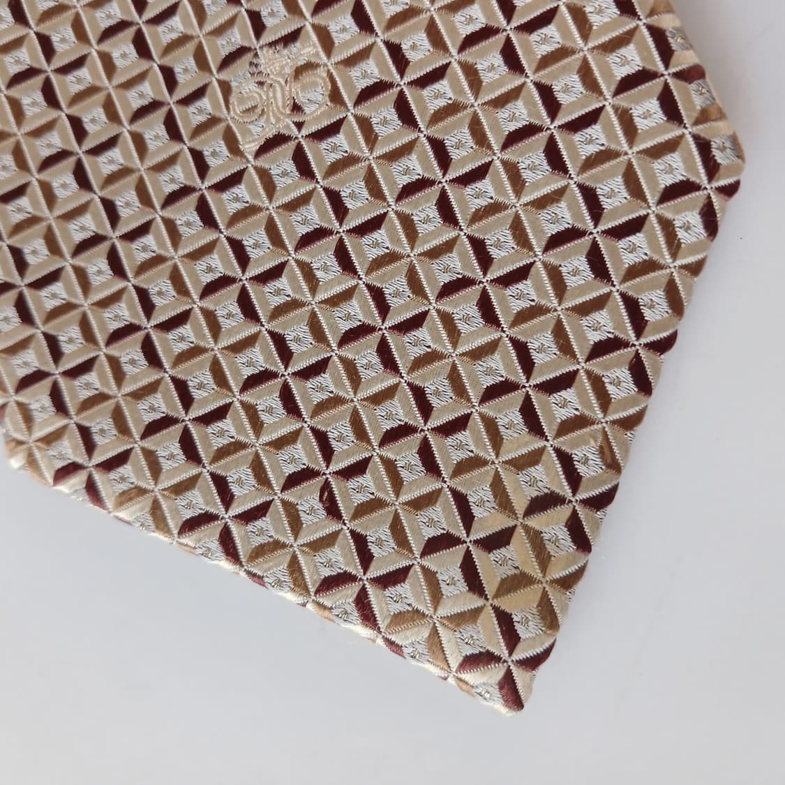 닥스 실크 베이지 지오메트릭 텍스처 넥타이 9.5cm A등급 A19251 상품이미지8