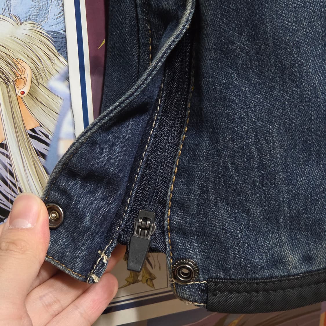 빈티지 절개 워싱 플레어 데님 팬츠 상품이미지10