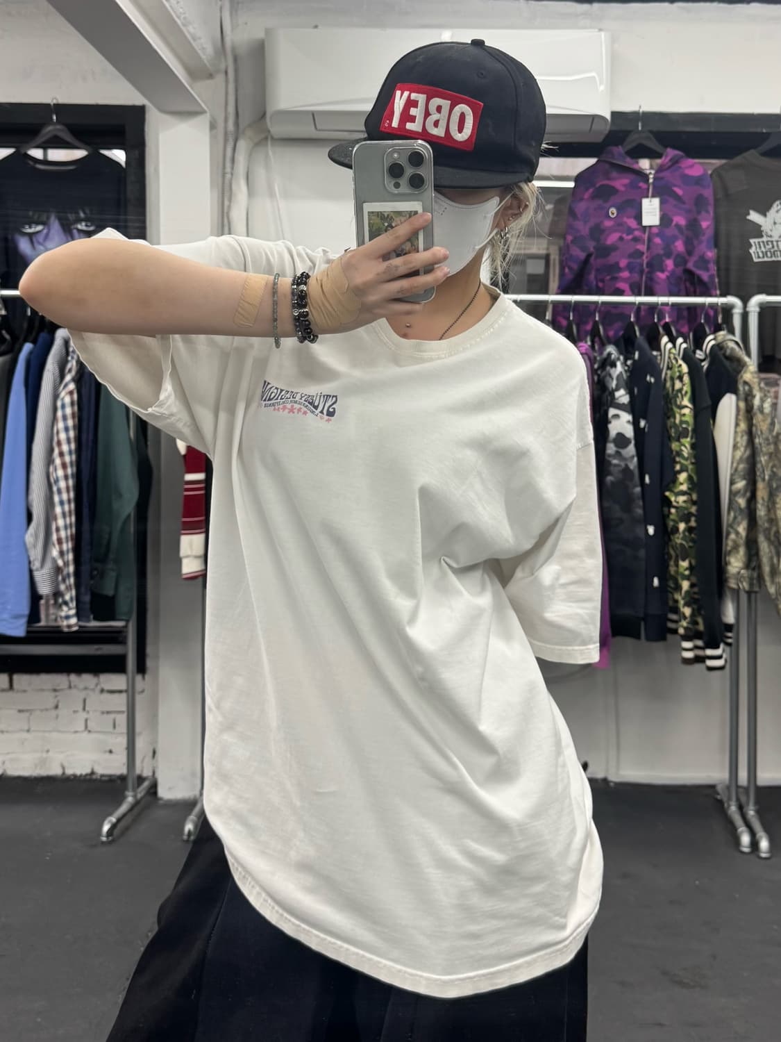 스투시 디자인 백 프린팅 티셔츠 상품이미지2