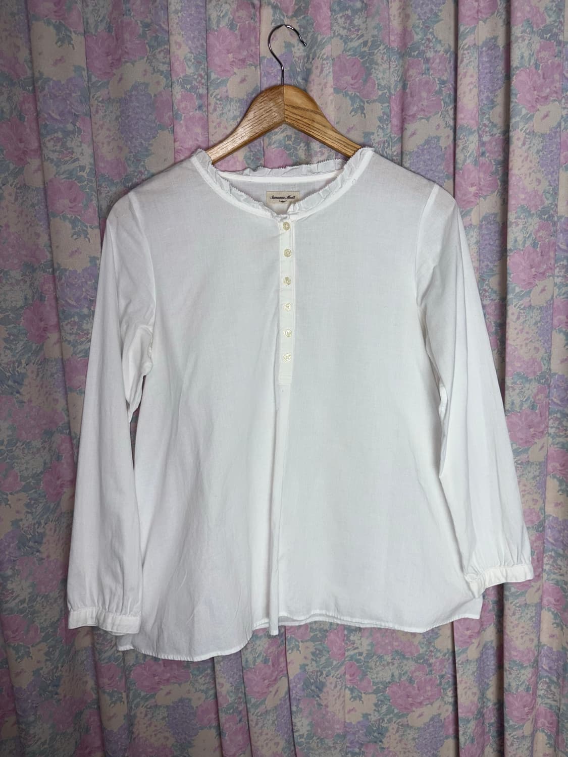 화이트 프릴 넥 블라우스 상품이미지6