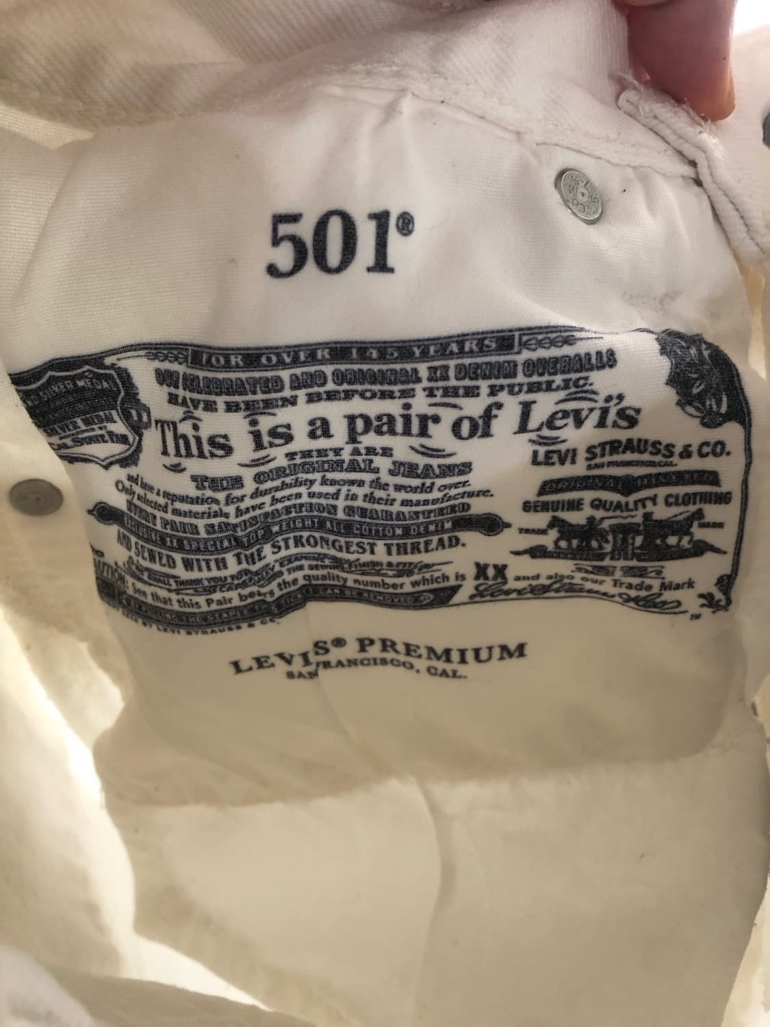 리바이스 501 화이트 프리미엄 진 w24 상품이미지6