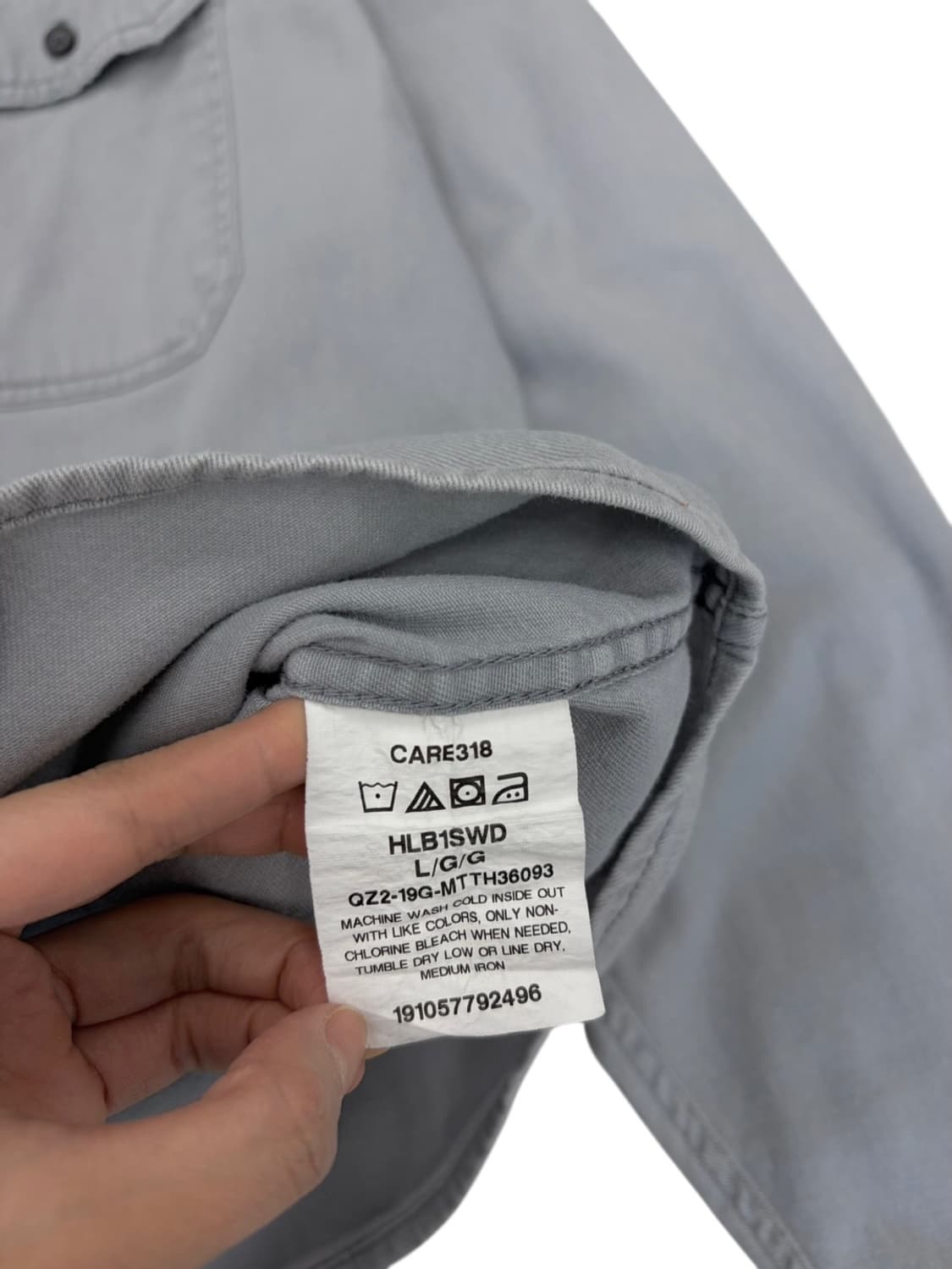 랭글러 워크셔츠 그레이 (L~2XL) 상품이미지8