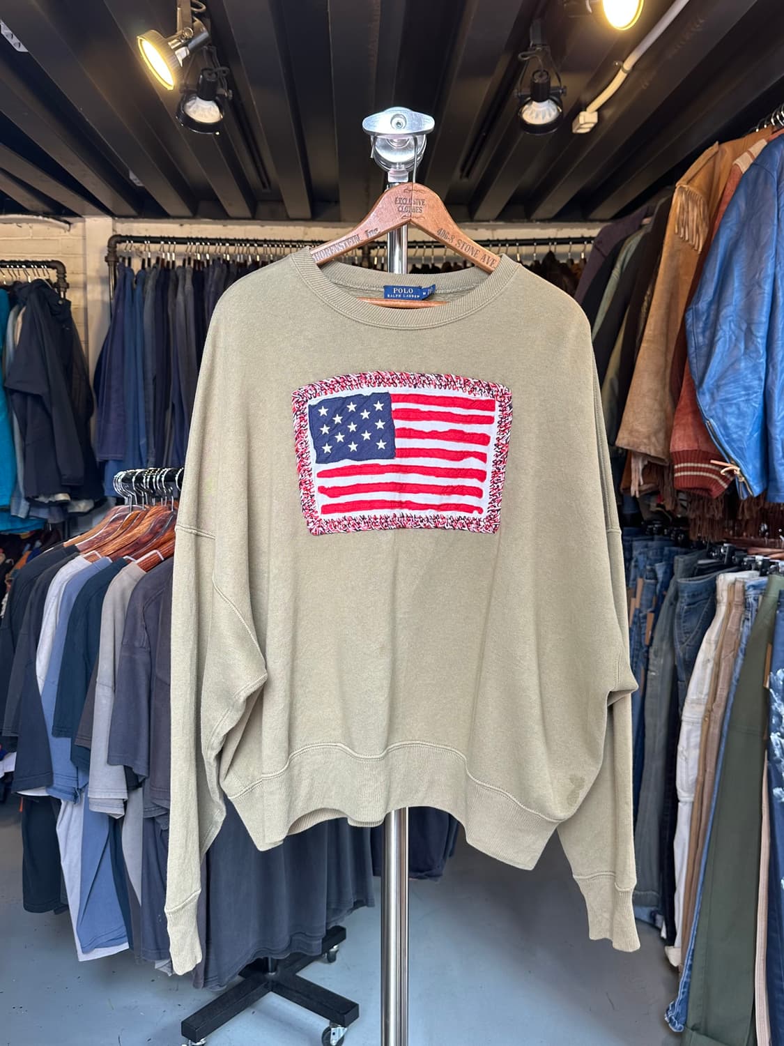 폴로 랄프로렌 드랍숄더 성조기 자수 스웻셔츠 상품이미지1