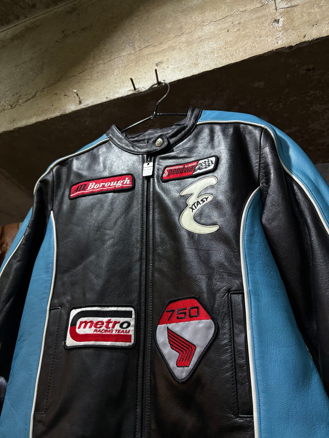 extasy 퍄치 포인트 레더 레이싱자켓 상품이미지1