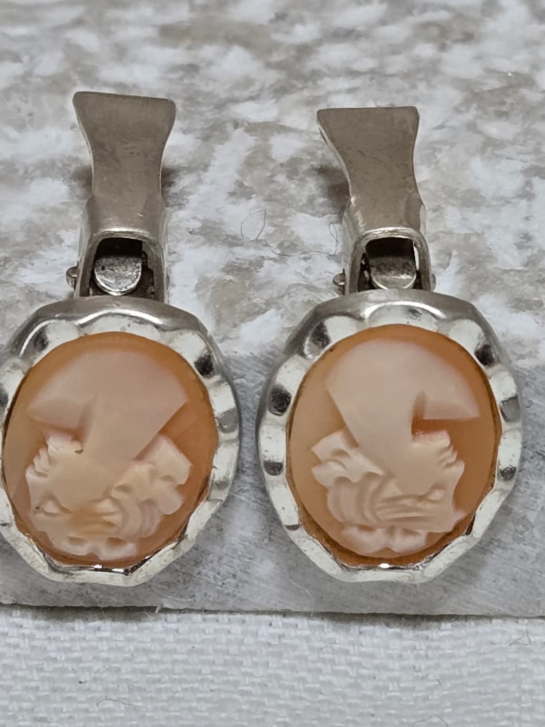 리얼 쉘카메오  실버 925 엔틱 클립형 귀걸이 상품이미지8