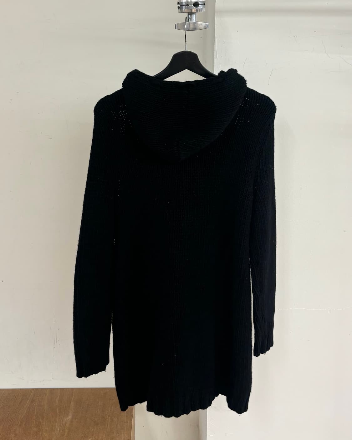 아페쎄 블랙 울 니트 후드집업 상품이미지6