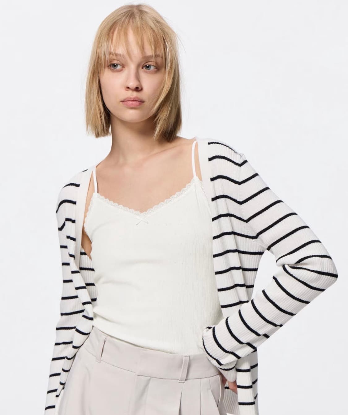 GU 코튼 블렌드 크롭 레이스 나시 ( 브랜디멜빌st) 상품이미지1