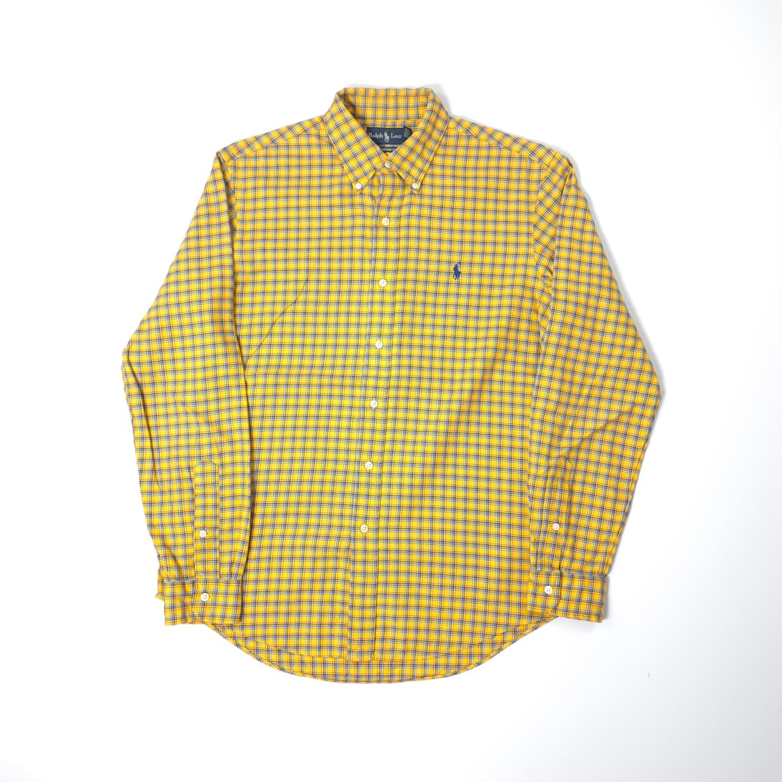 폴로 랄프로렌 커스텀핏 코튼 체크셔츠 옐로우체크 (M) 상품이미지1