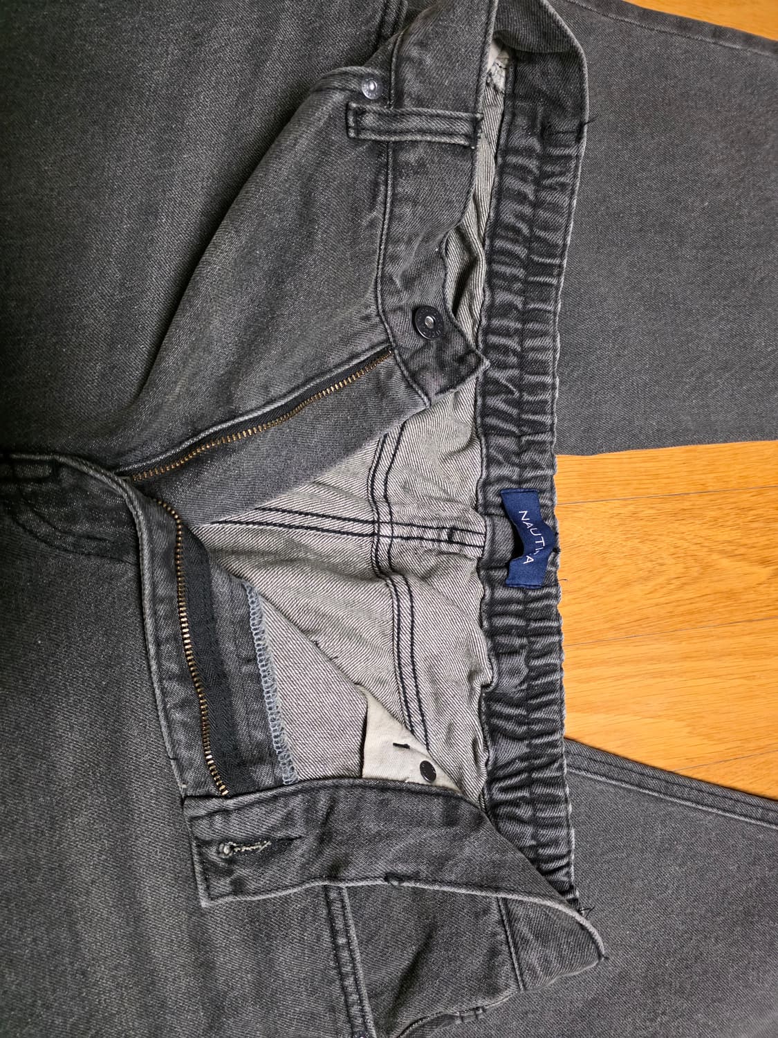 XL 노티카 루즈핏 데미지드 데님 팬츠 블랙 JP Line 상품이미지4