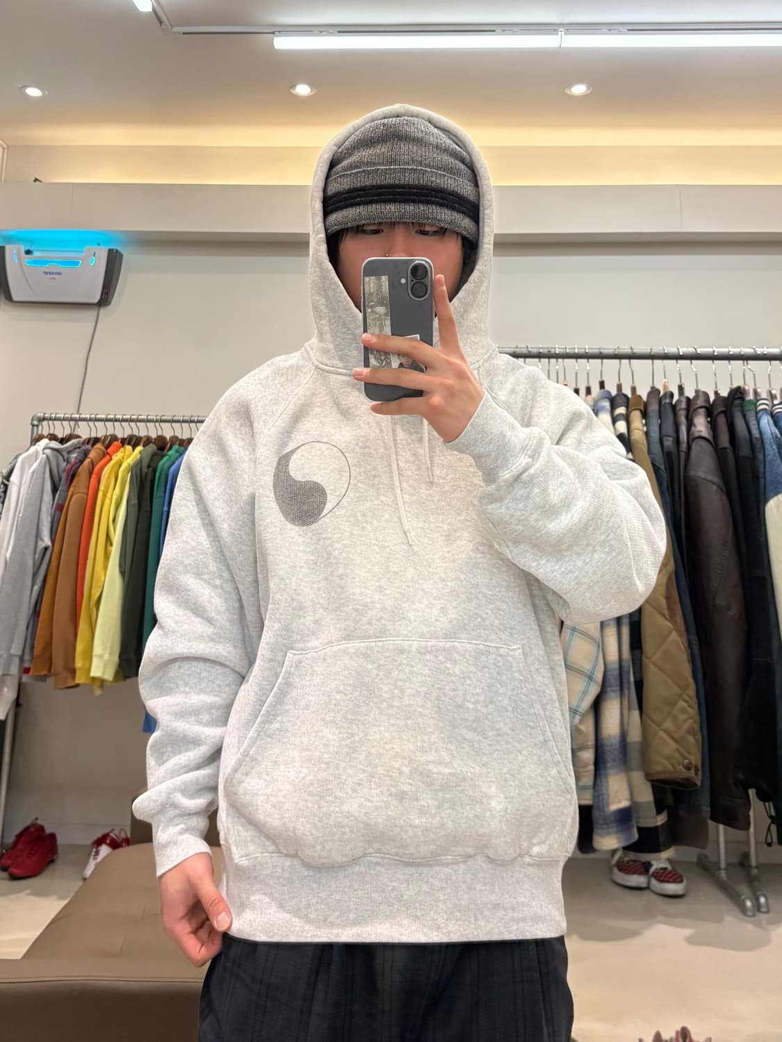 아워레가시 워크샵 후드 음양 프린트 오버다이드 카본 상품이미지8