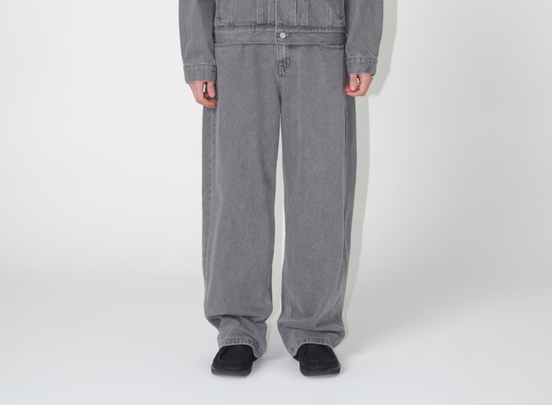 밀로 리플렉트 커브드 팬츠 그레이 상품이미지1