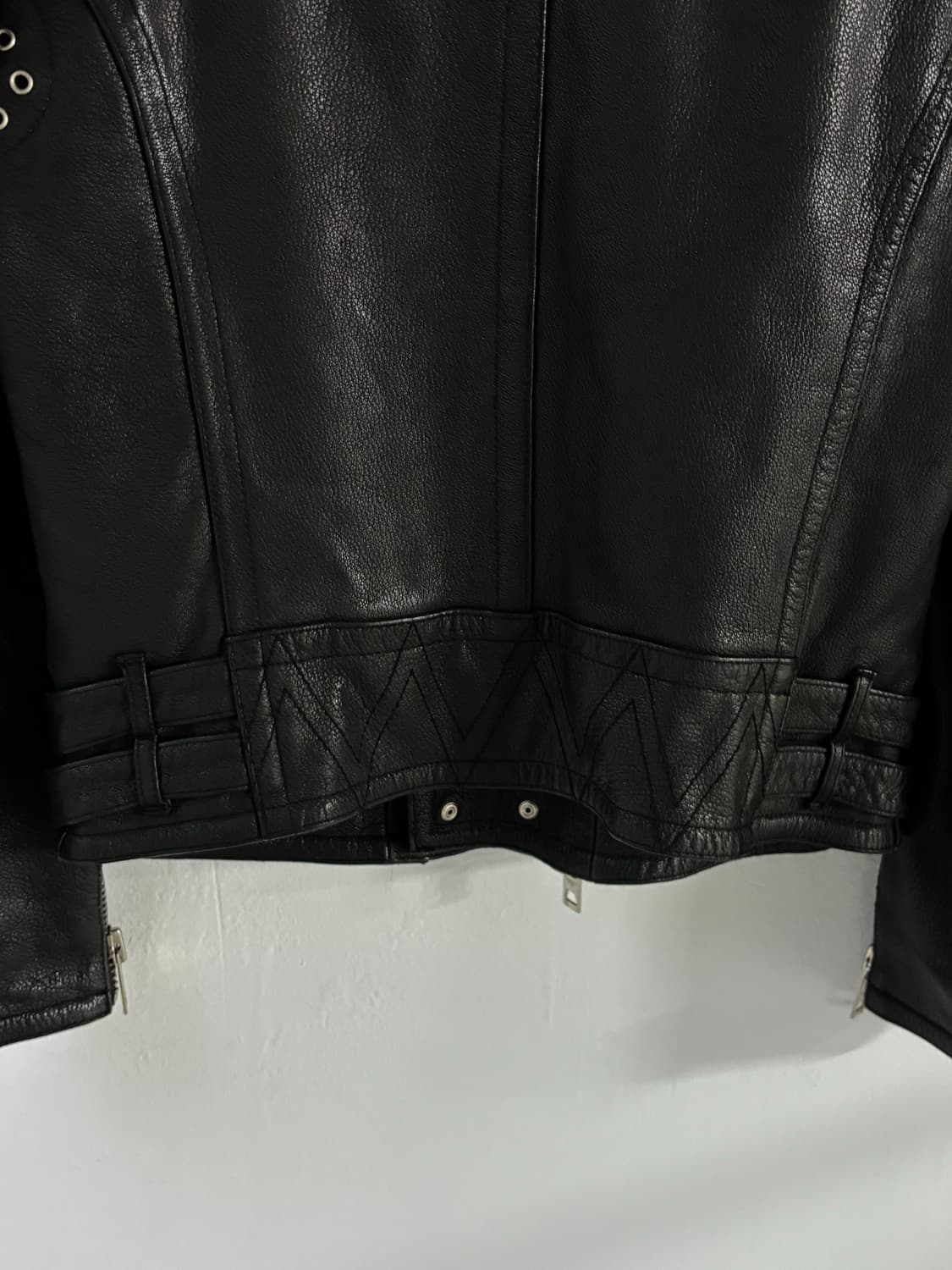 이탈리안 램스킨 바이커 자켓  상품이미지5