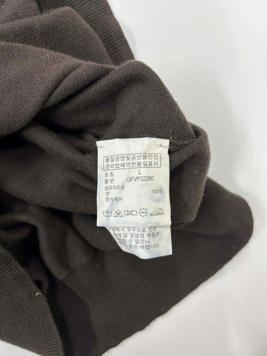 폴로 랄프로렌 빅포니 초코브라운 핀터깔 하프집 코튼 니트(L) 상품이미지5