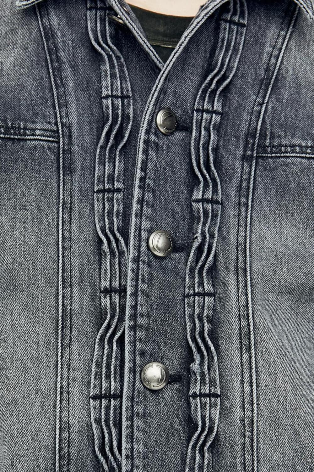(앤더슨벨) WAVE DENIM BOMBER JACKET (BLACK) 상품이미지8