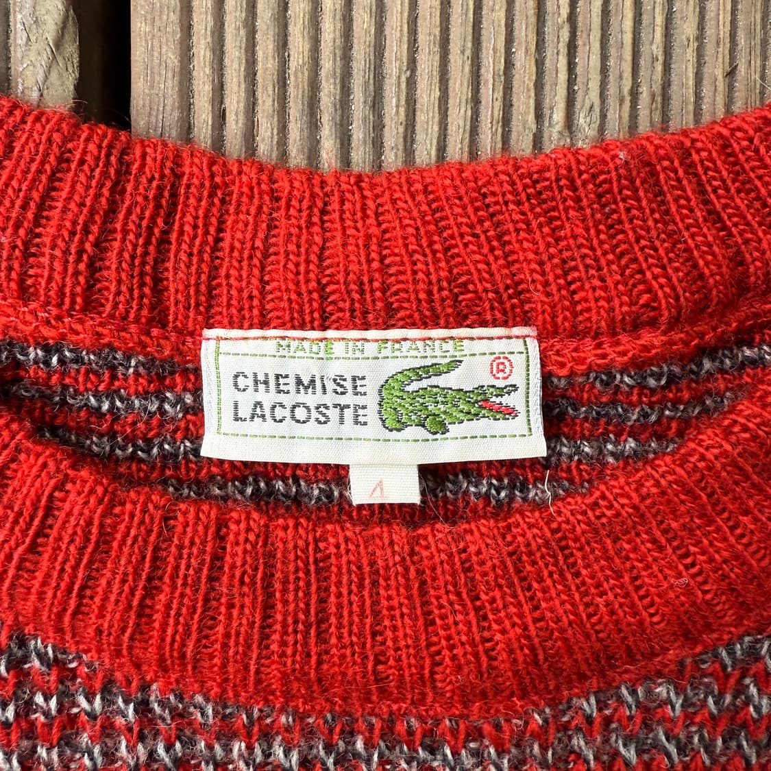 라코스테 곰돌이패턴 레드 니트 상품이미지3