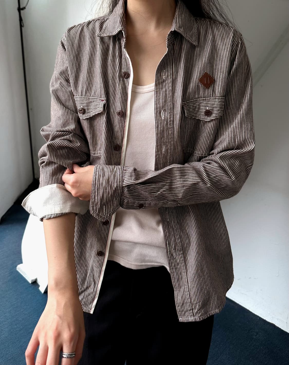 Cotton work design L/S shirt 상품이미지10