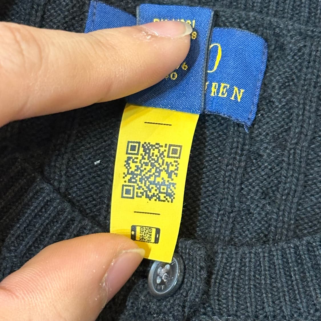 XL 폴로랄프로렌 여성용 블랙 케이블 가디건 상품이미지5