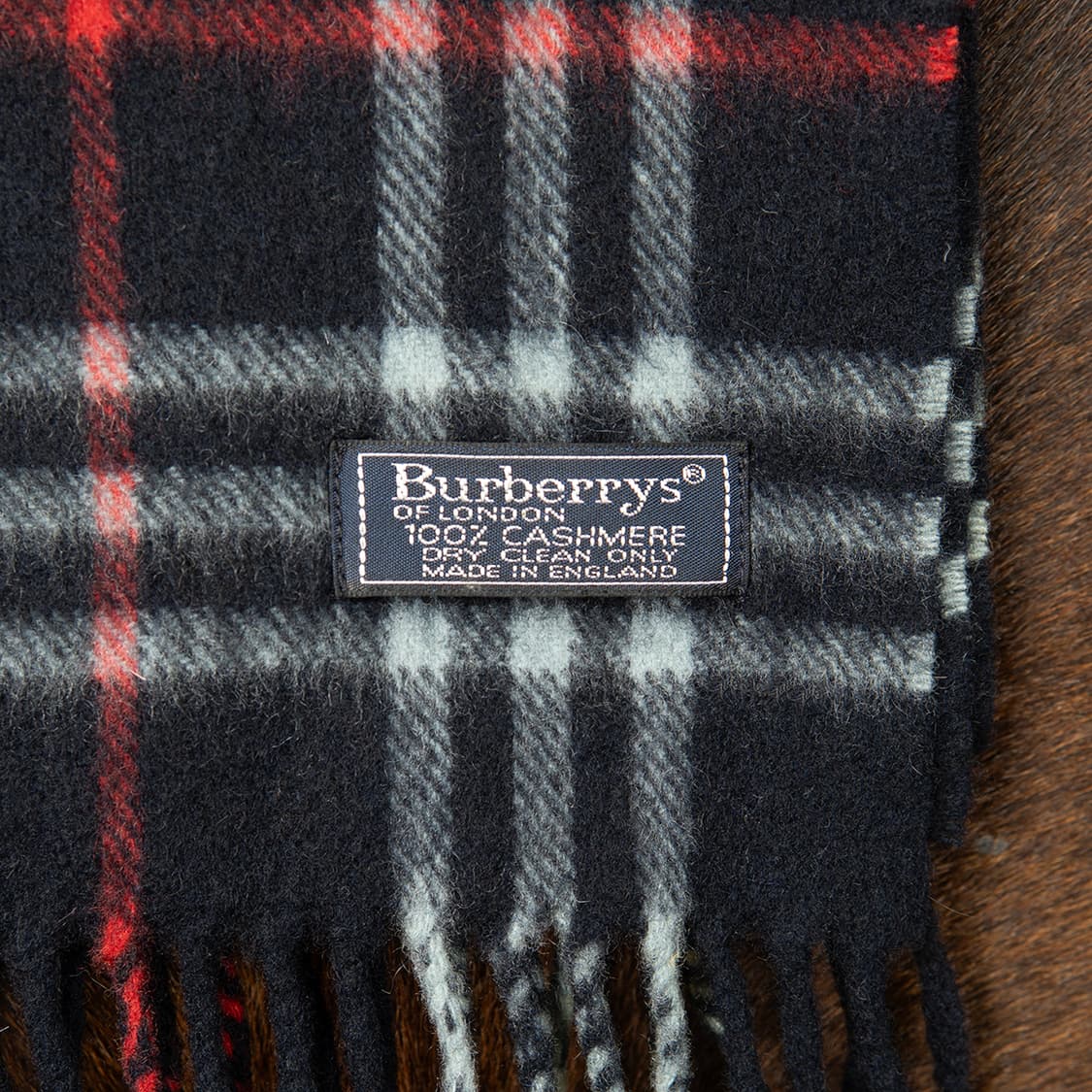[정품] 90s 버버리 캐시미어 노바체크 머플러 네이비  상품이미지3